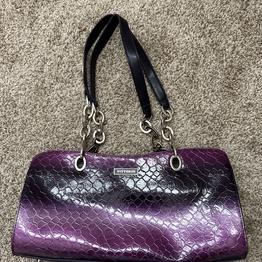 Purple & Black Snakeskin Vittorio Bag
